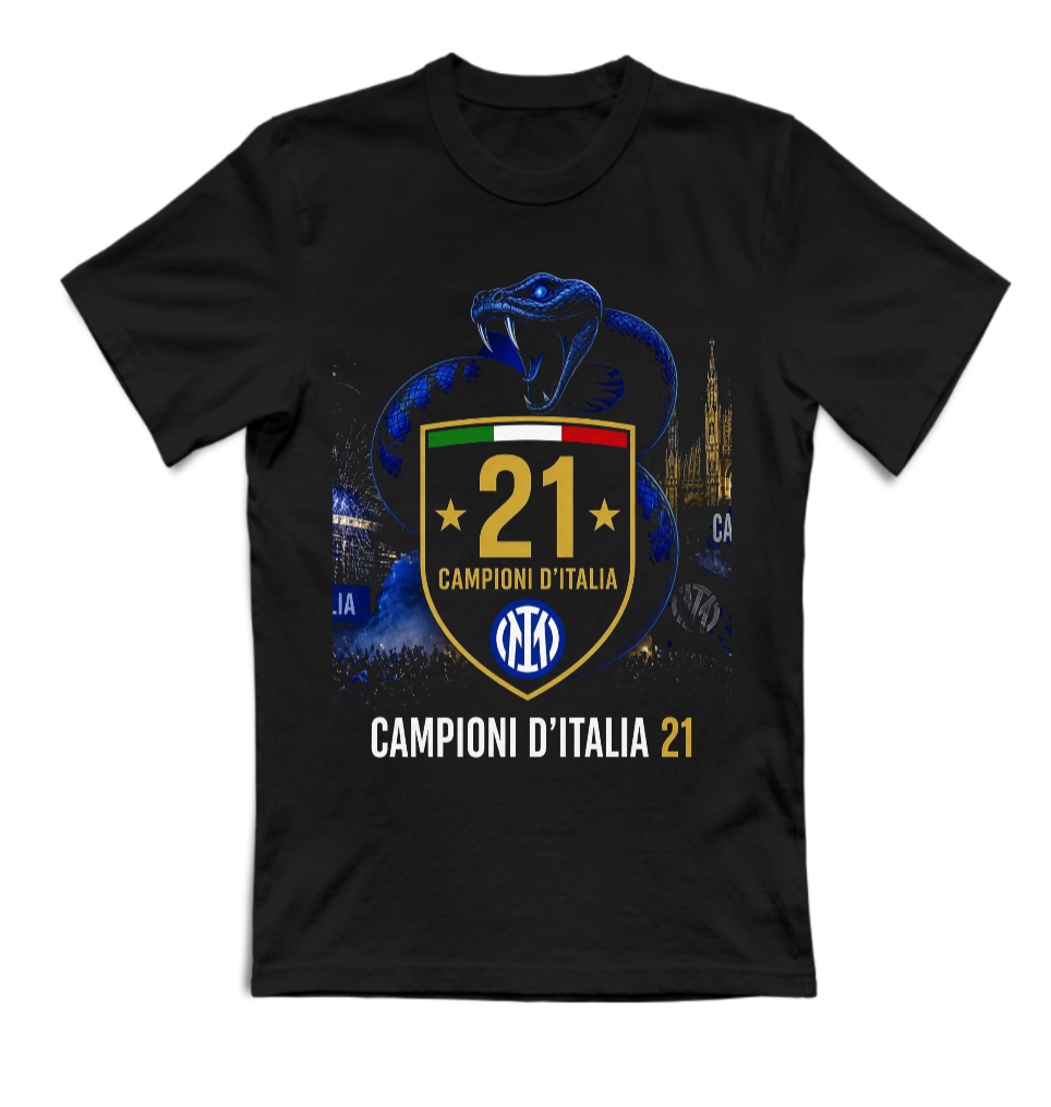 T-SHIRT UNISEX ADULTI E BAMBINI INTERNA21ONALE CAMPIONI 2025/2026