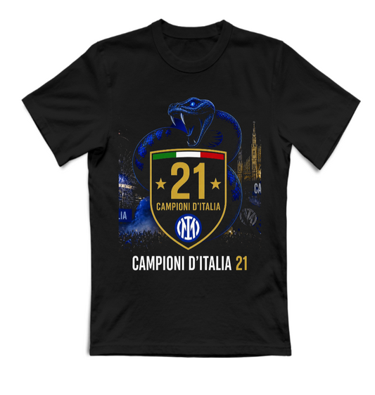 T-SHIRT UNISEX ADULTI E BAMBINI INTERNA21ONALE CAMPIONI 2025/2026